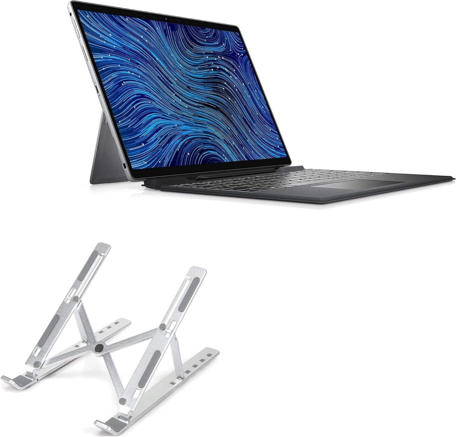 BoxWave Soporte y soporte compatible con Dell Latitude 7320 2 en 1 – Soporte compacto QuickSwitch para laptop, portátil, soporte de visión