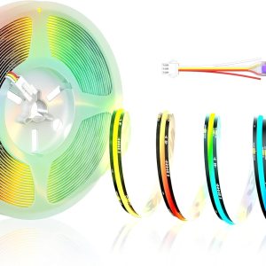 PAUTIX Tira de luz LED RGB Smart IC COB direccionable 24 pies24.6 ft, tira de luz de persecución de color de 24 V, multicolor, flexible, para TV, PAUTIX Tira de luz LED RGB Smart IC COB direccionable 24 pies24.6 ft, tira de luz de persecución de color de 24 V, multicolor, flexible, para TV,