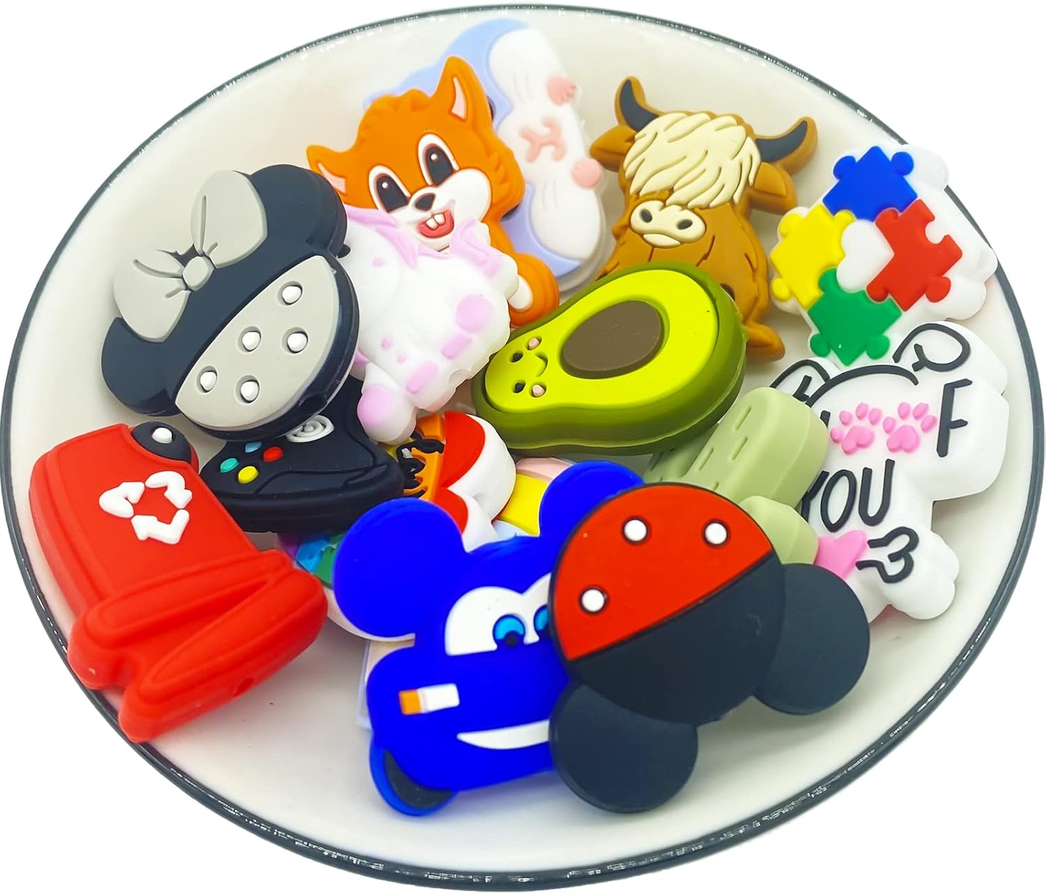 AllGemDiy Cuentas focales de silicona para bolígrafos, personajes, palabras divertidas, cuentas focales, dijes de silicona, kit de fabricación de