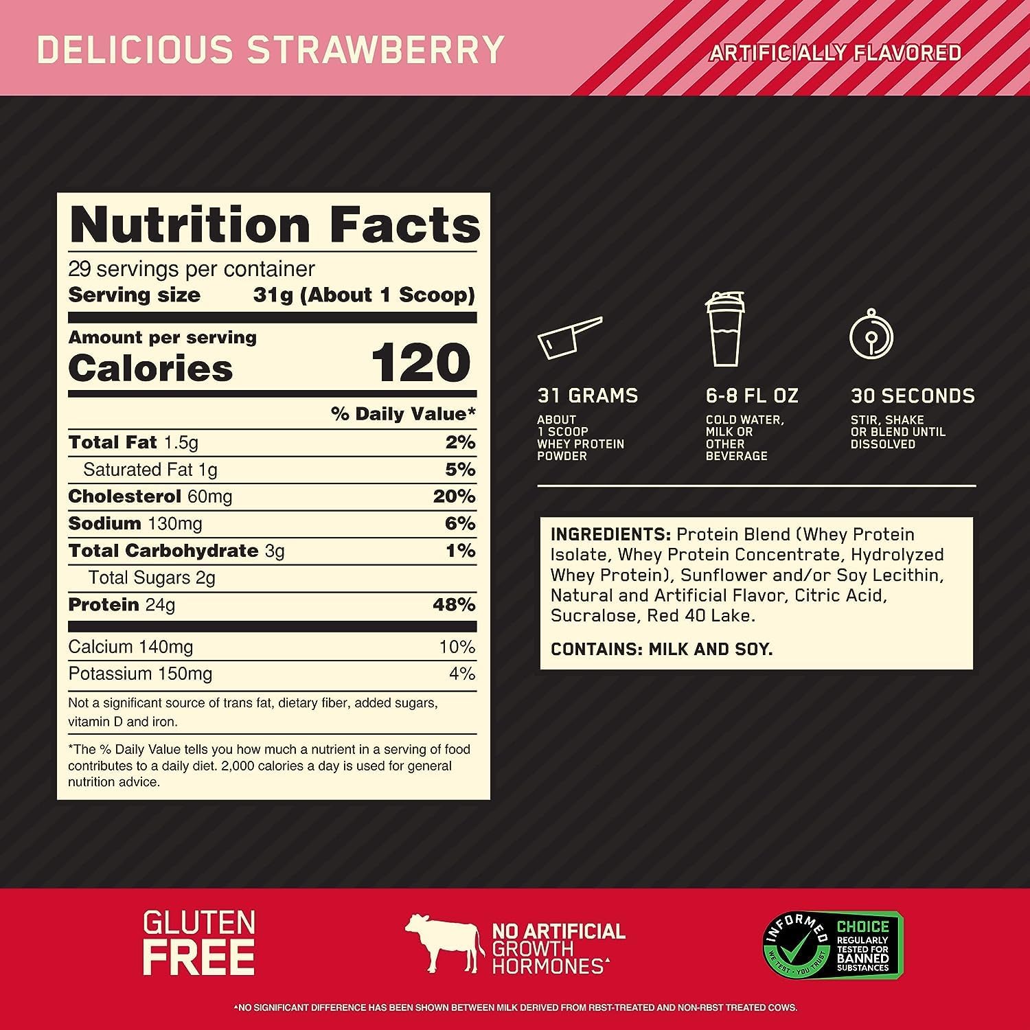 Optimum Nutrition (ON) Gold Standard 100% proteína de suero de leche en polvo aislado de fuente primaria, 0.91 onzas de proteína para apoyo muscular