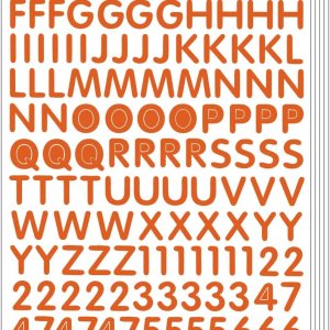 Calcomanías de letras del alfabeto, números de personajes, etiquetas autoadhesivas (5 hojas, naranja) Calcomanías de letras del alfabeto, números de personajes, etiquetas autoadhesivas (5 hojas, naranja)