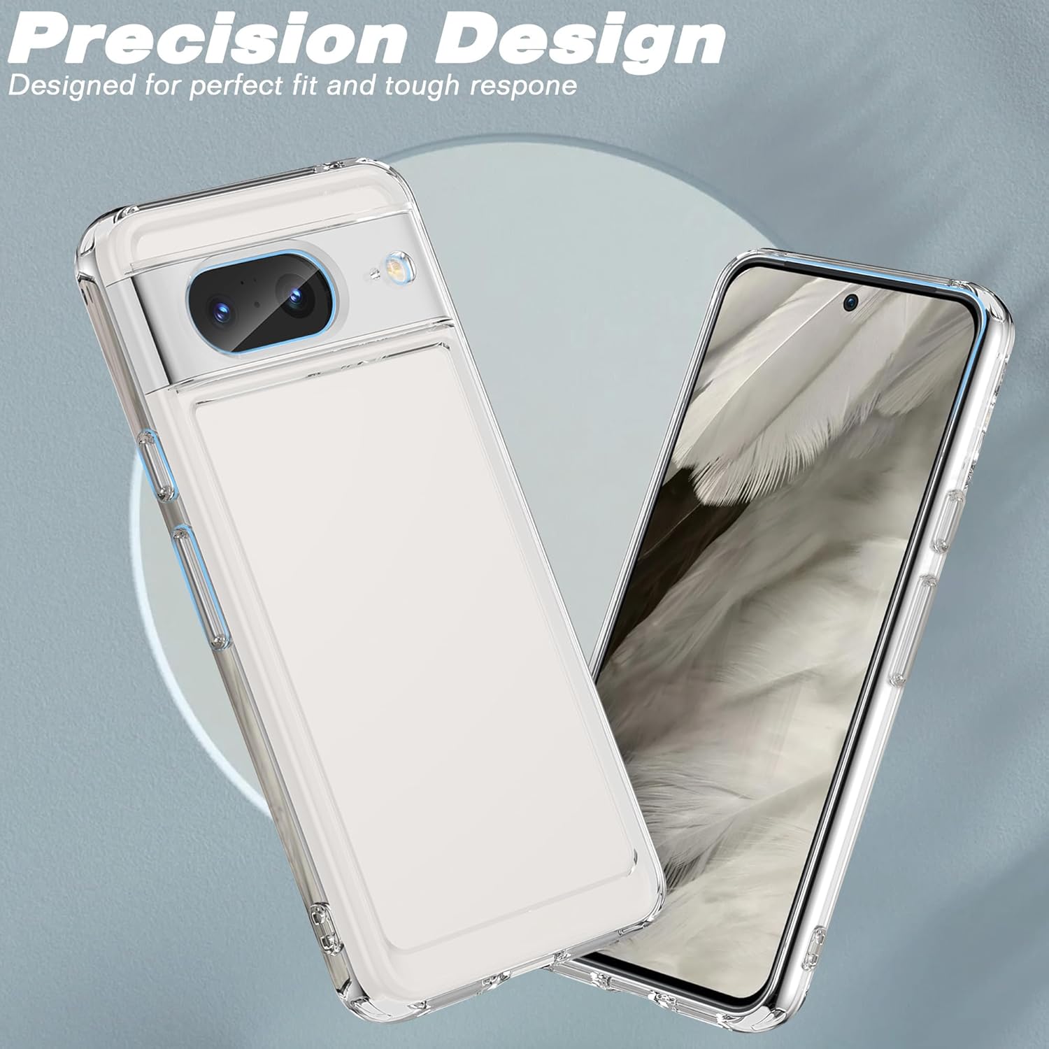 Seltureone Compatible con Google Pixel 8, TPU suave, a prueba de golpes, a prueba de arañazos, transparente