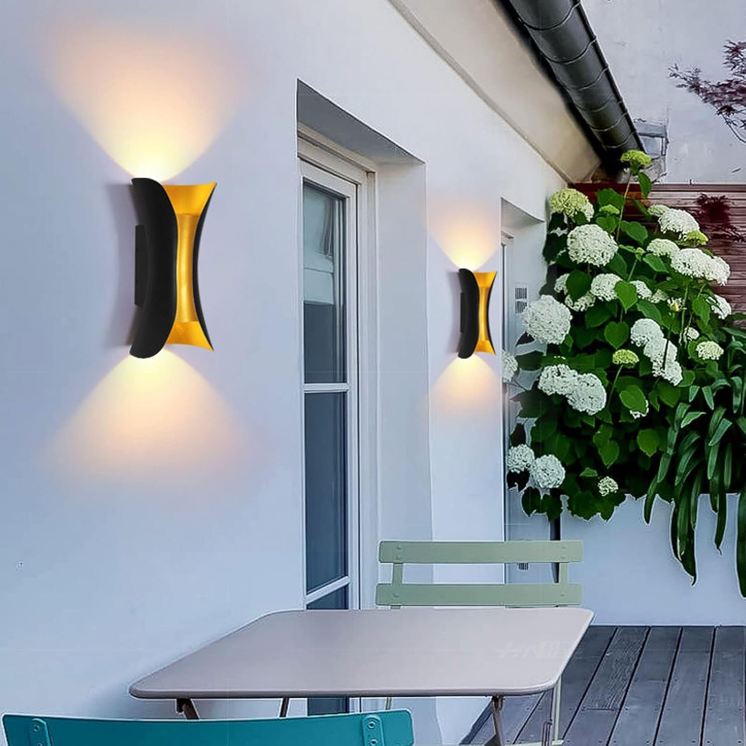 HENHAIY Luces de pared para exteriores, luces LED de porche de 10 W 3000 K para exteriores, lámpara de pared exterior, moderna lámpara de pared