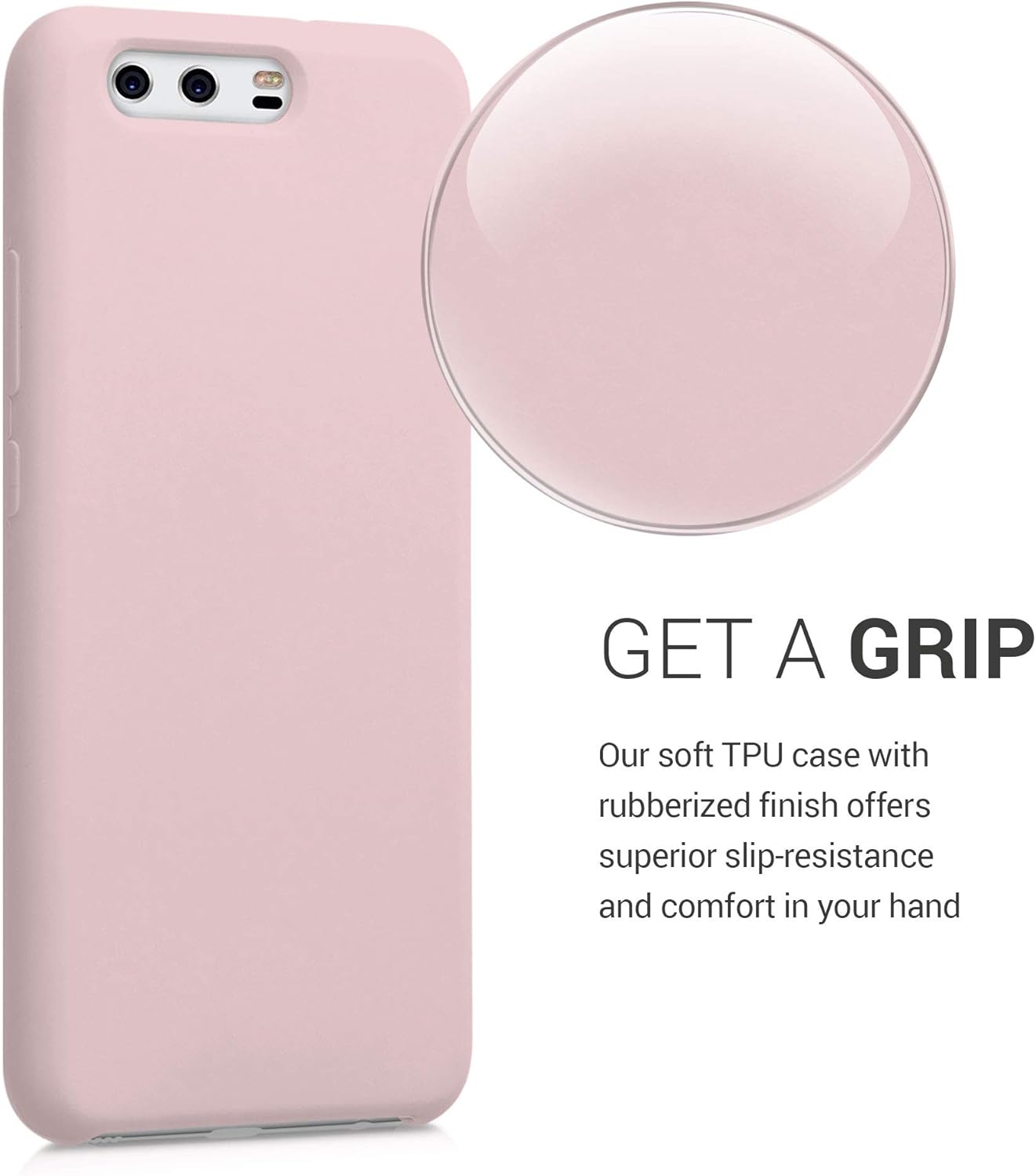 kwmobile Funda compatible con Huawei P10 – Funda de silicona TPU con acabado suave – Oro rosa mate