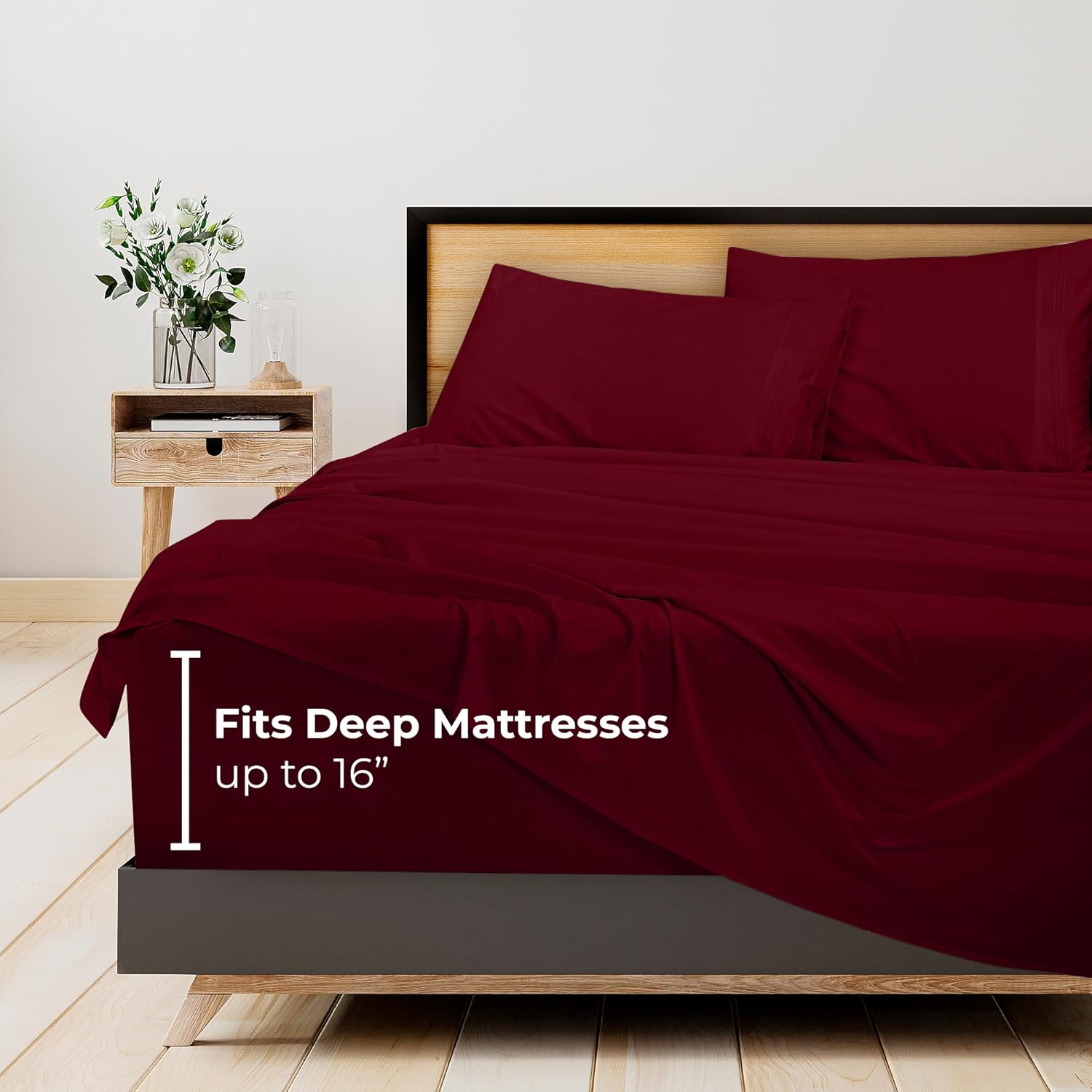 ROYALE LINENS – Sábanas California King de 4 piezas – Ropa de cama de microfibra cepillada 1800 – 1 sábana bajera, 1 sábana encimera, 2 fundas de