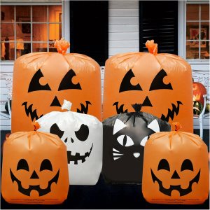 6 bolsas de calabaza de Halloween para césped, incluye 2 bolsas de 48 x 36 pulgadas de calabaza sonriente y 4 bolsas de basura de Halloween de 30 x 6 bolsas de calabaza de Halloween para césped, incluye 2 bolsas de 48 x 36 pulgadas de calabaza sonriente y 4 bolsas de basura de Halloween de 30 x