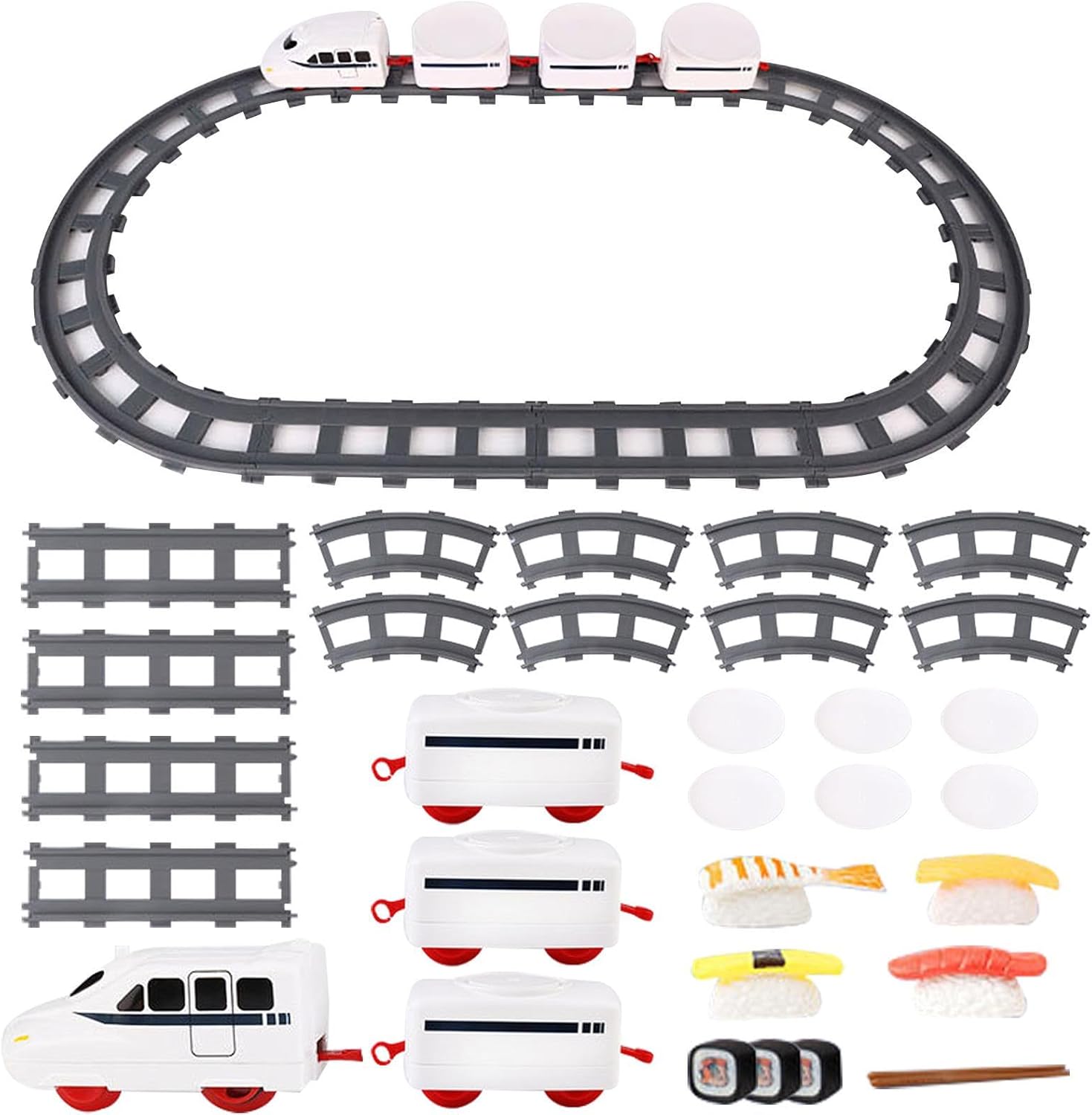 Juego de tren giratorio para sushi  Barra de sushi giratoria en casa, bandeja giratoria de sushi para el hogar, banda transportadora giratoria para