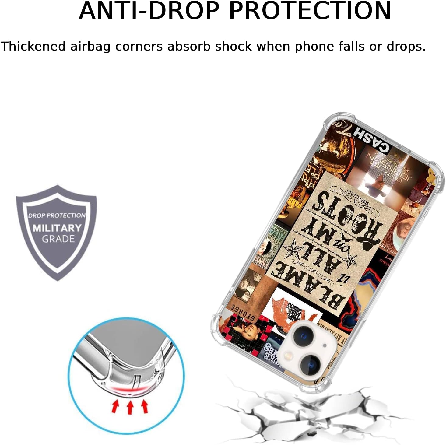 Funda estética vintage retro occidental compatible con iPhone 15, funda de vaquero de música country para iPhone 15 para adolescentes, hombres y