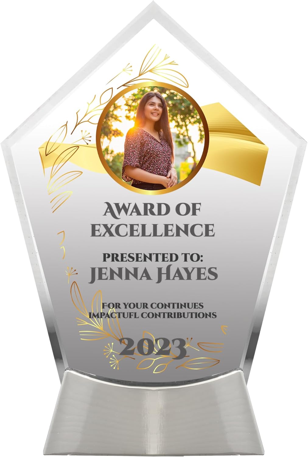 Placa de vidrio personalizada de 7 12 pulgadas para premios y trofeos, premio personalizado para empleado del mes, regalo de jubilación, liderazgo y