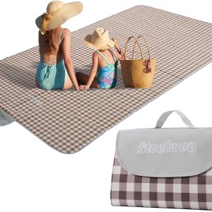 steelway Manta de picnic de 118 x 59 pulgadas, manta de playa extragrande, impermeable, a prueba de arena, plegable, para viajes, parque, césped, steelway Manta de picnic de 118 x 59 pulgadas, manta de playa extragrande, impermeable, a prueba de arena, plegable, para viajes, parque, césped,