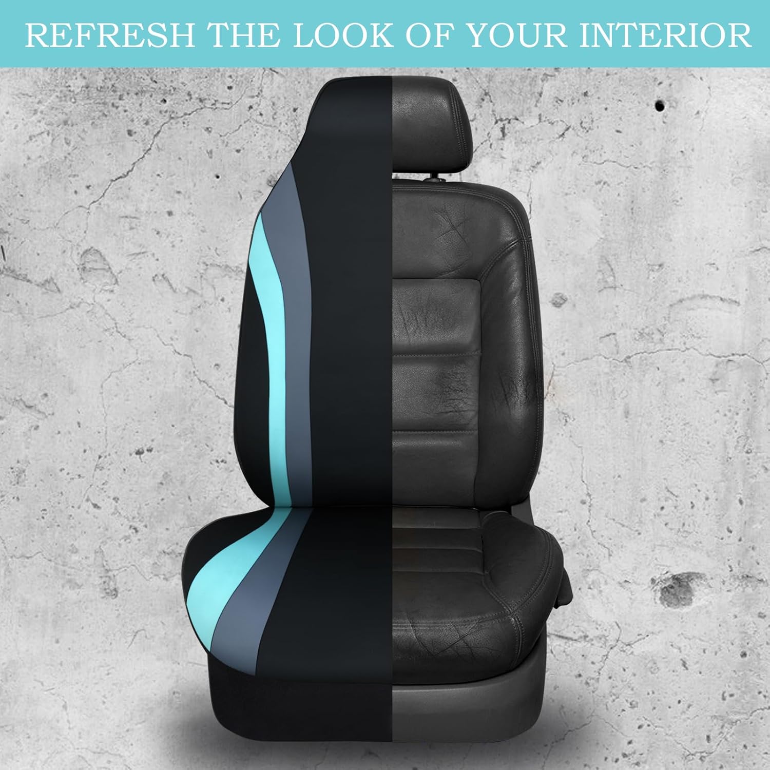 CAR PASS AquaShield – Fundas de asiento de automóvil impermeables de neopreno solo para asientos delanteros, fundas de asiento de cubo de respaldo