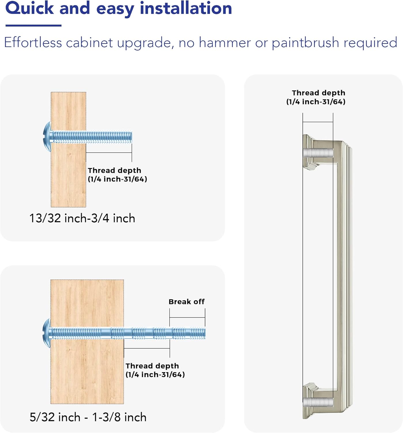 Paquete de 10 tiradores cuadrados para gabinetes de cocina, tiradores de cajón de 5 pulgadas, manijas de gabinete de níquel cepillado, accesorios de