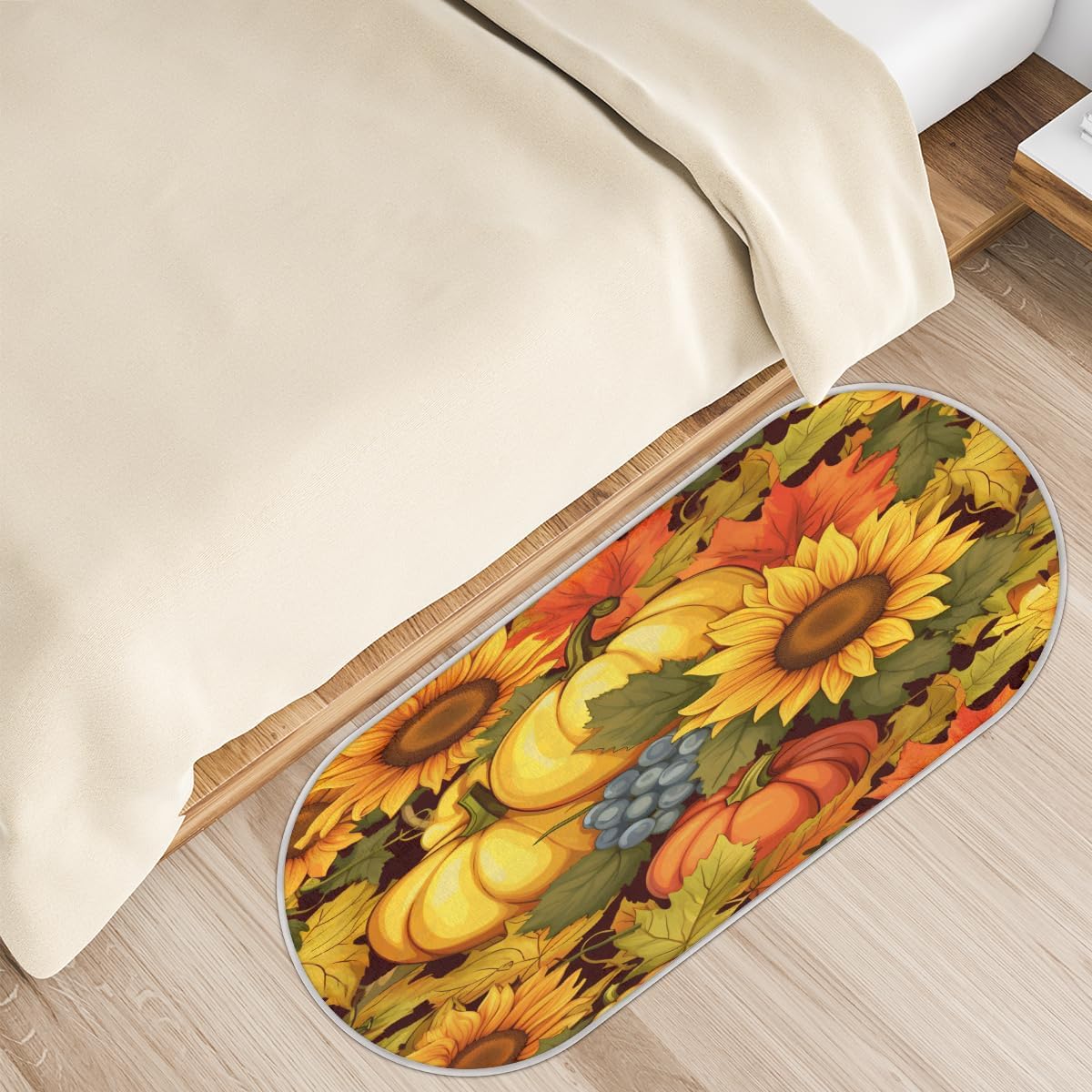 Alfombras de baño antideslizantes de microfibra, con hojas de arce, girasoles y uvas, tapetes de baño de microfibra, absorbentes, lavables a
