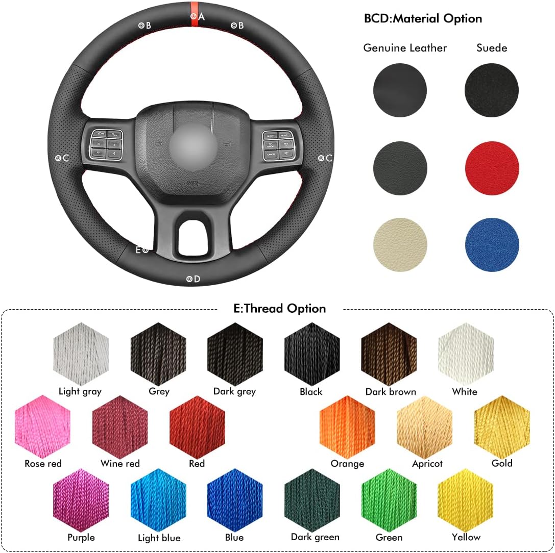 MEWANT Fundas para volante de automóvil Dodge RAM 15001500 Classic  25003500  5500  5500