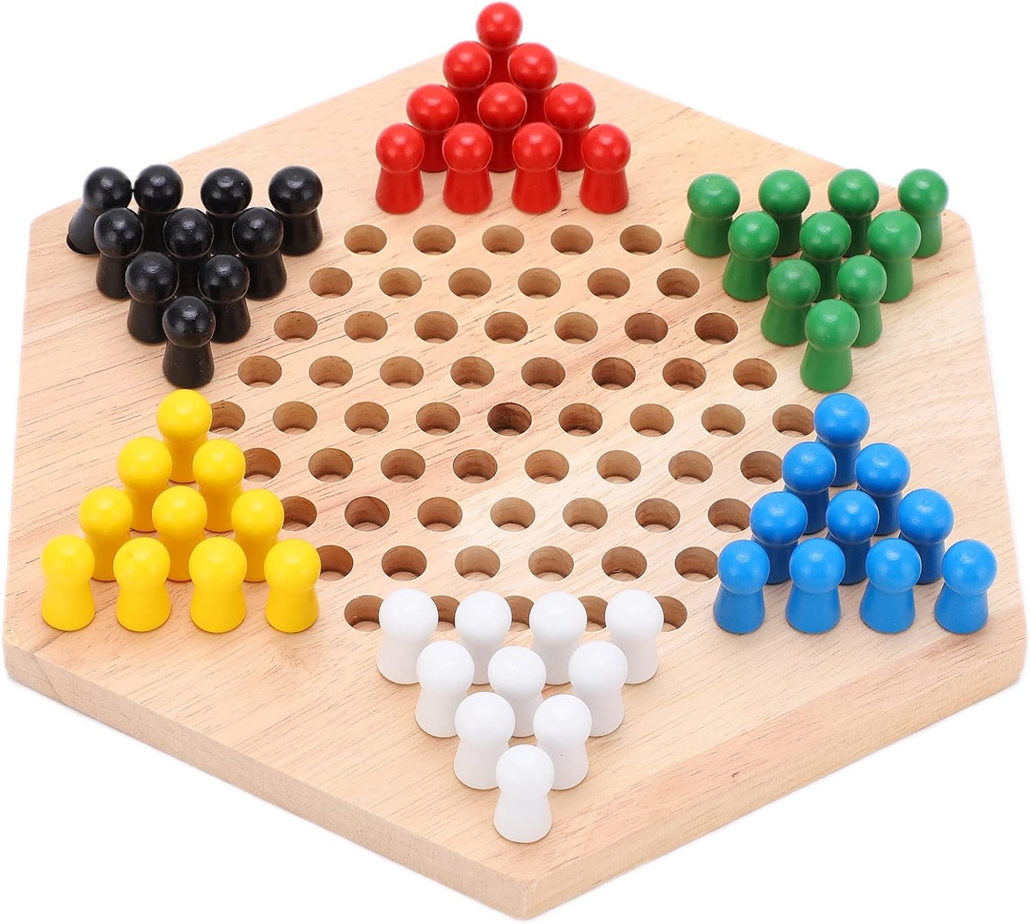 Juego de mesa de damas chinas, damas chinas, juego de mesa de damas chinas coloridas de madera, para juego de mesa familiar de estrategia clásica