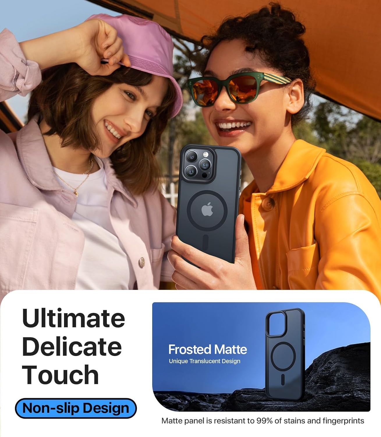 Funda magnética fuerte para iPhone 15 Pro Max, compatible con MagSafe, probada contra caídas de grado militar, a prueba de golpes, delgada,