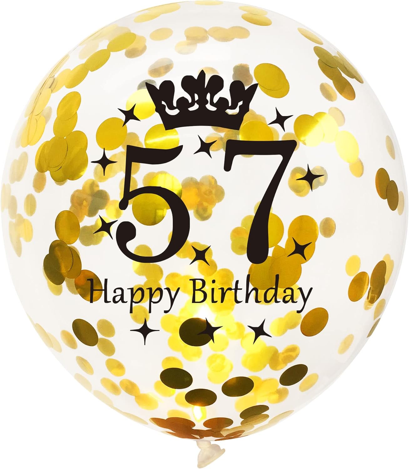 SHUNTAI Globo de cumpleaños número 57 dorado y negro, decoraciones de cumpleaños 57 para hombres y mujeres, globos de látex con confeti de 57 años,