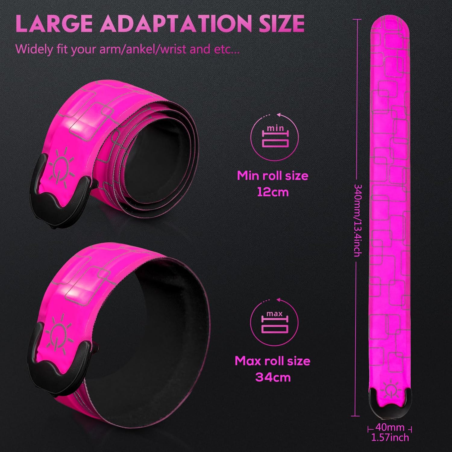 Simket Brazalete LED recargable para correr, caminar por la noche (paquete de 2), luces de correr para corredores, luces de correr, luces