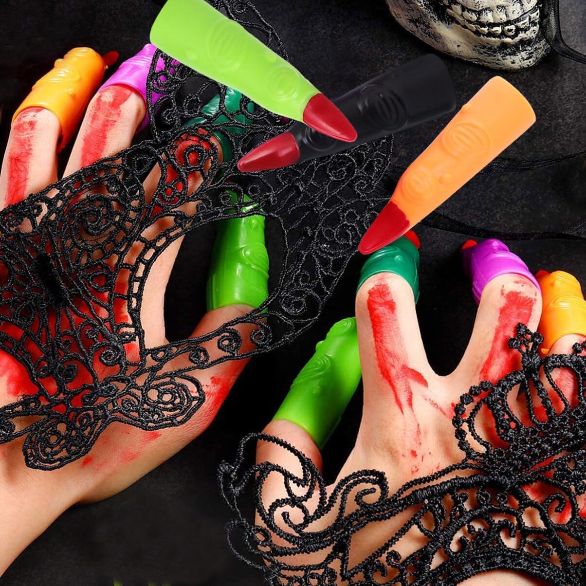 Totority Juego de 80 piezas de extensión de dedo de Halloween, juguete a granel, juguete de monstruo, juego de plástico, ropa de vampiro, disfraz de