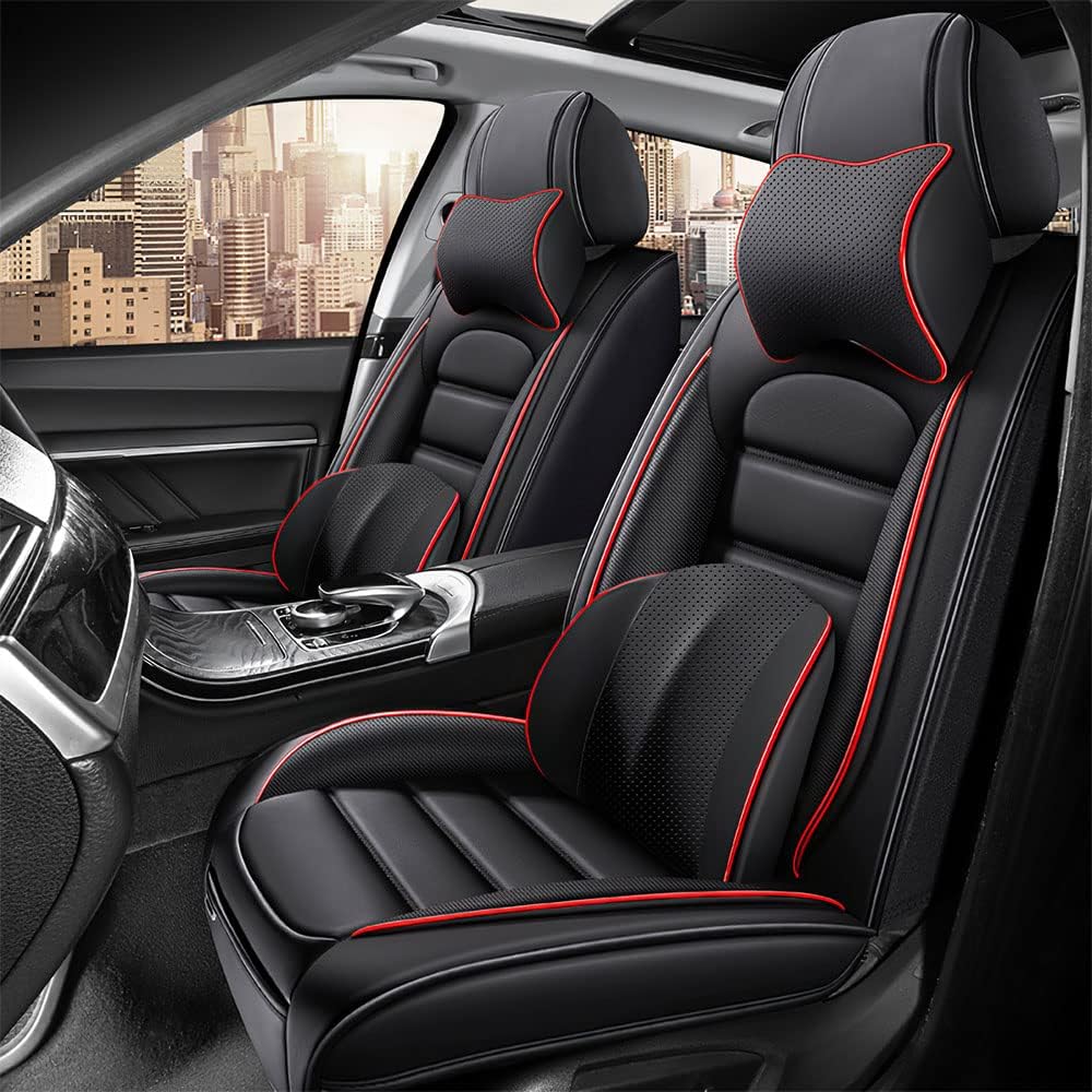 Iceleather Fundas de asiento de automóvil de lujo para GMC Sierra 1500 2005-2023, impermeables, suaves, transpirables, de piel sintética, con