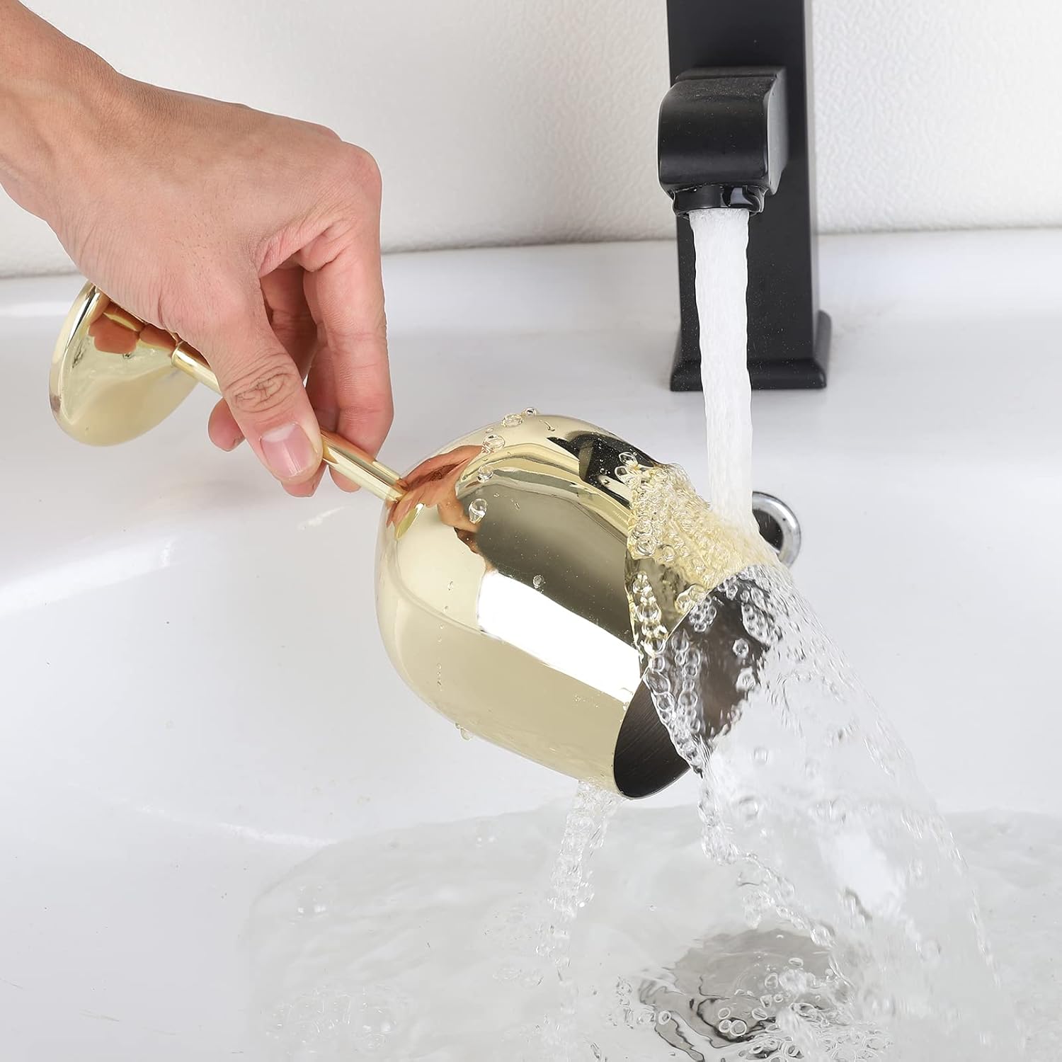 CANTONG Copas de vino tinto, juego de 2 copas de vino, copas de vino doradas irrompibles