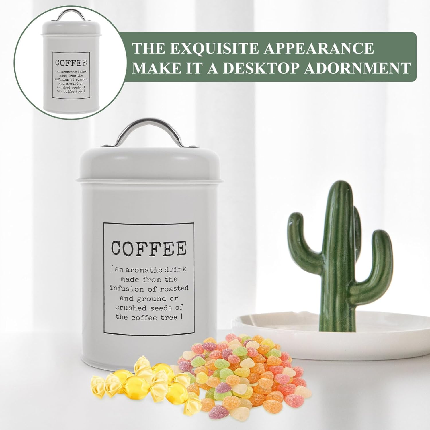 Luxshiny Recipiente de lata de té, café, té, azúcar, harina, recipiente de metal para almacenamiento de alimentos para hojas sueltas, té, café,