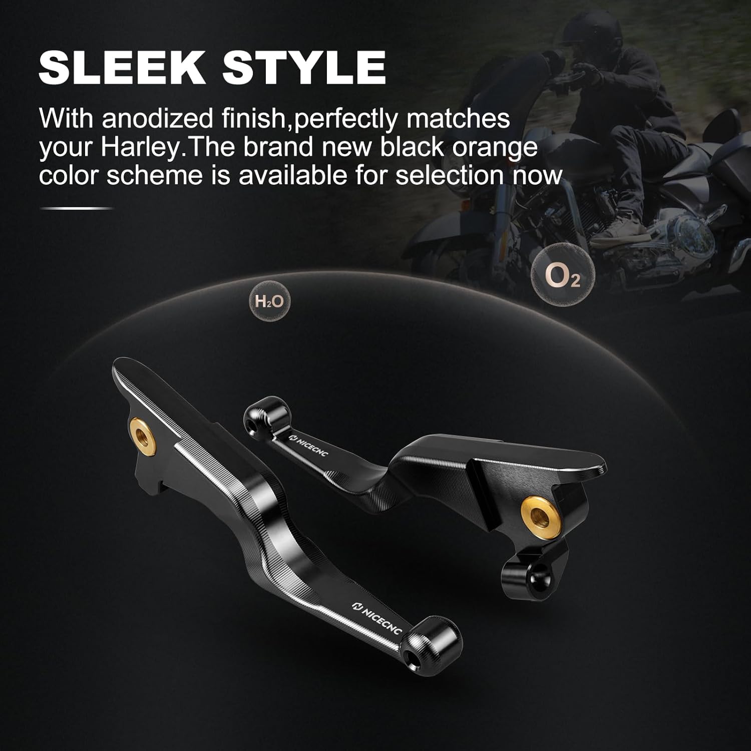 NICECNC Palancas de embrague de freno negras compatibles con Harley Street Glide FLHX 2017-2020, Road King FLHR 2017-2020, Electra Glide Ultra
