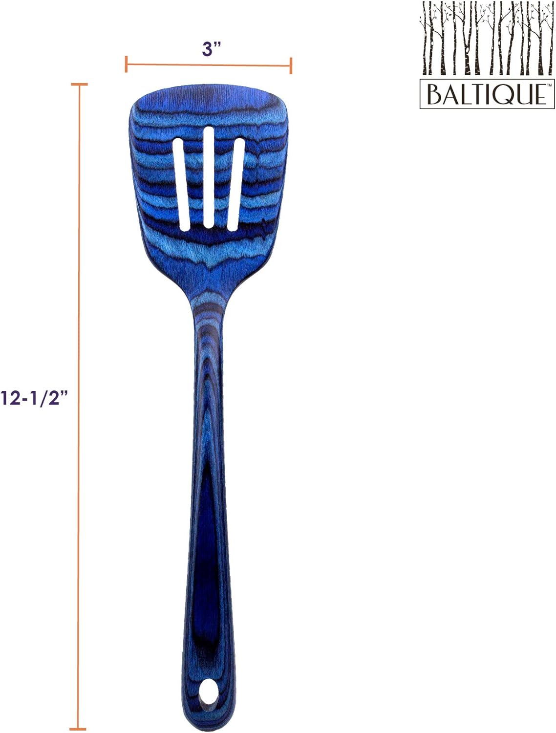 Baltique Malta Collection – Espátula ranurada de madera de 12-12″, segura para antiadherente