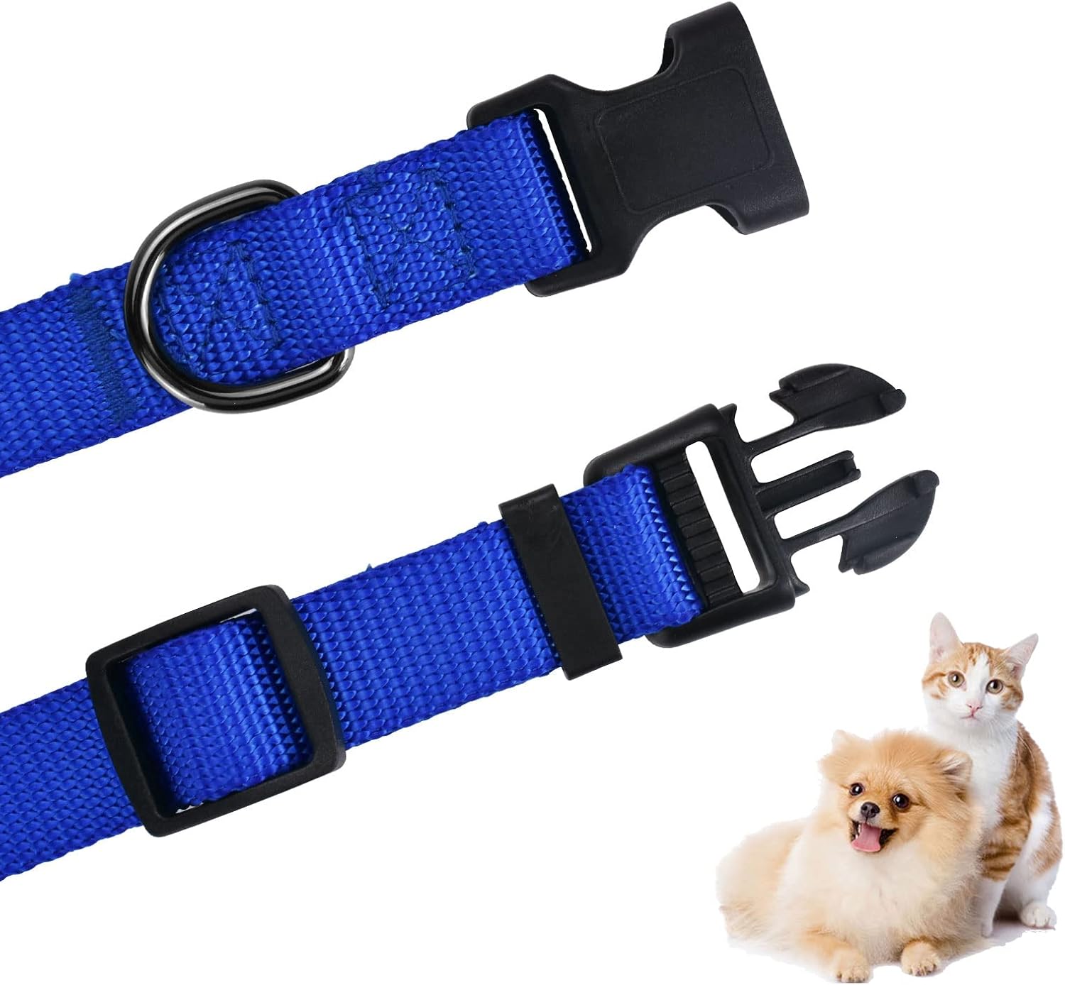 AUDWUD Collar de nailon grueso, collar clásico ajustable para perro en varios colores, adecuado para perros pequeños, medianos y grandes, 4 tamaños