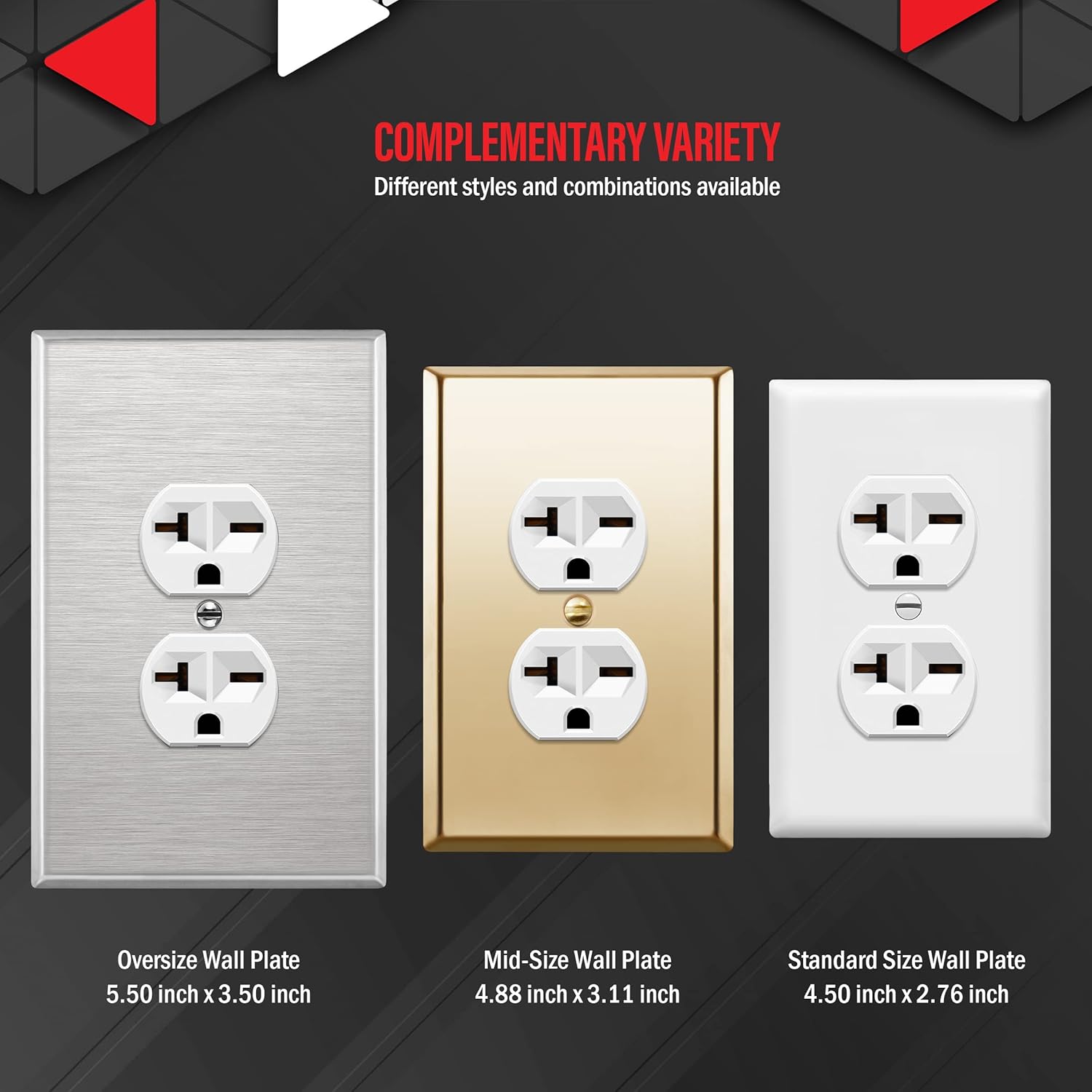 ENERLITES Receptáculo dúplex, toma de pared eléctrica de 20 amperios, grado industrial, 2 polos, 3 cables, 20 A 250 V, certificación UL, 62081-W,