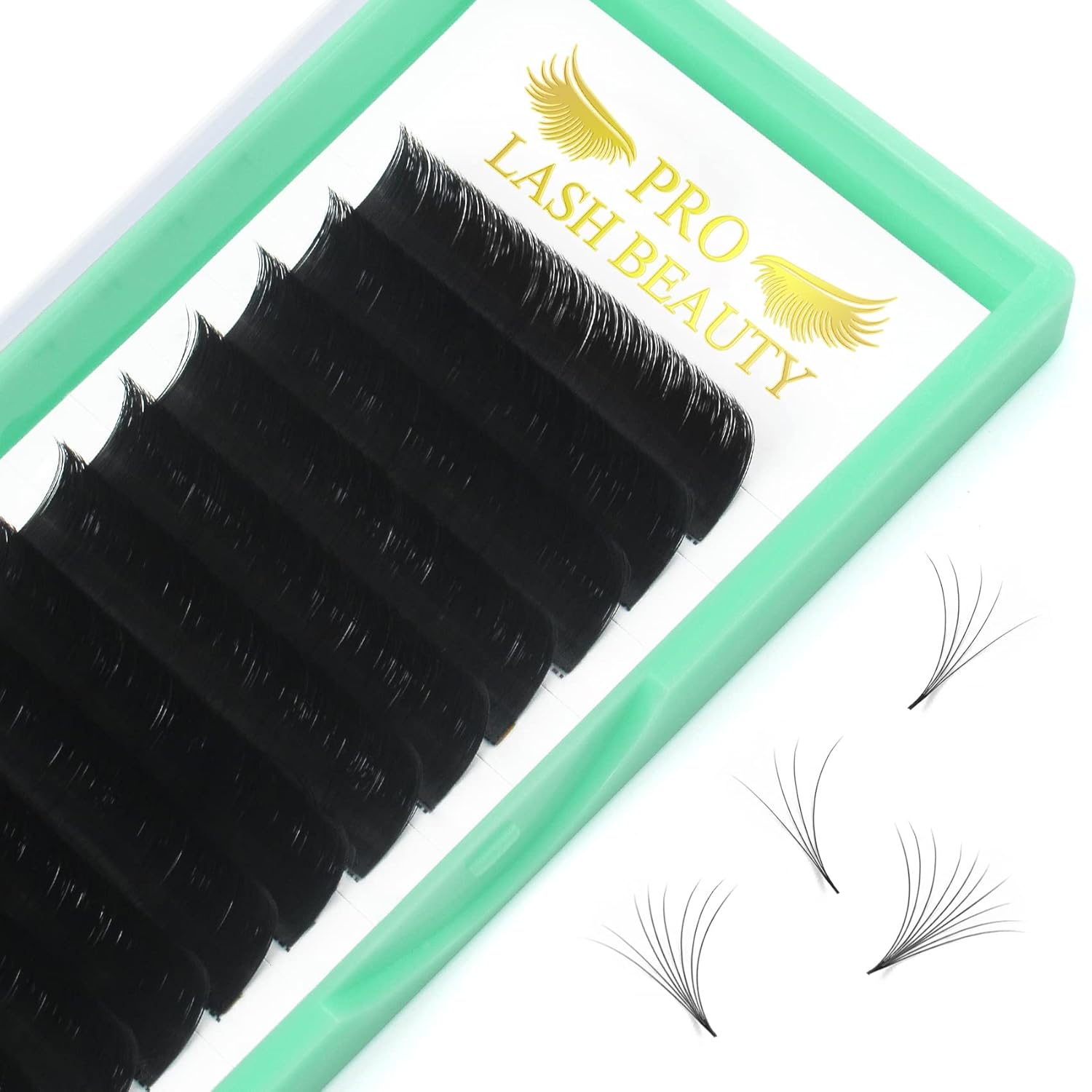 Extensiones de pestañas para dar volumen D-0.07-12, extensiones de pestañas de volumen de abanico de fácil aplicación, extensiones de pestañas de
