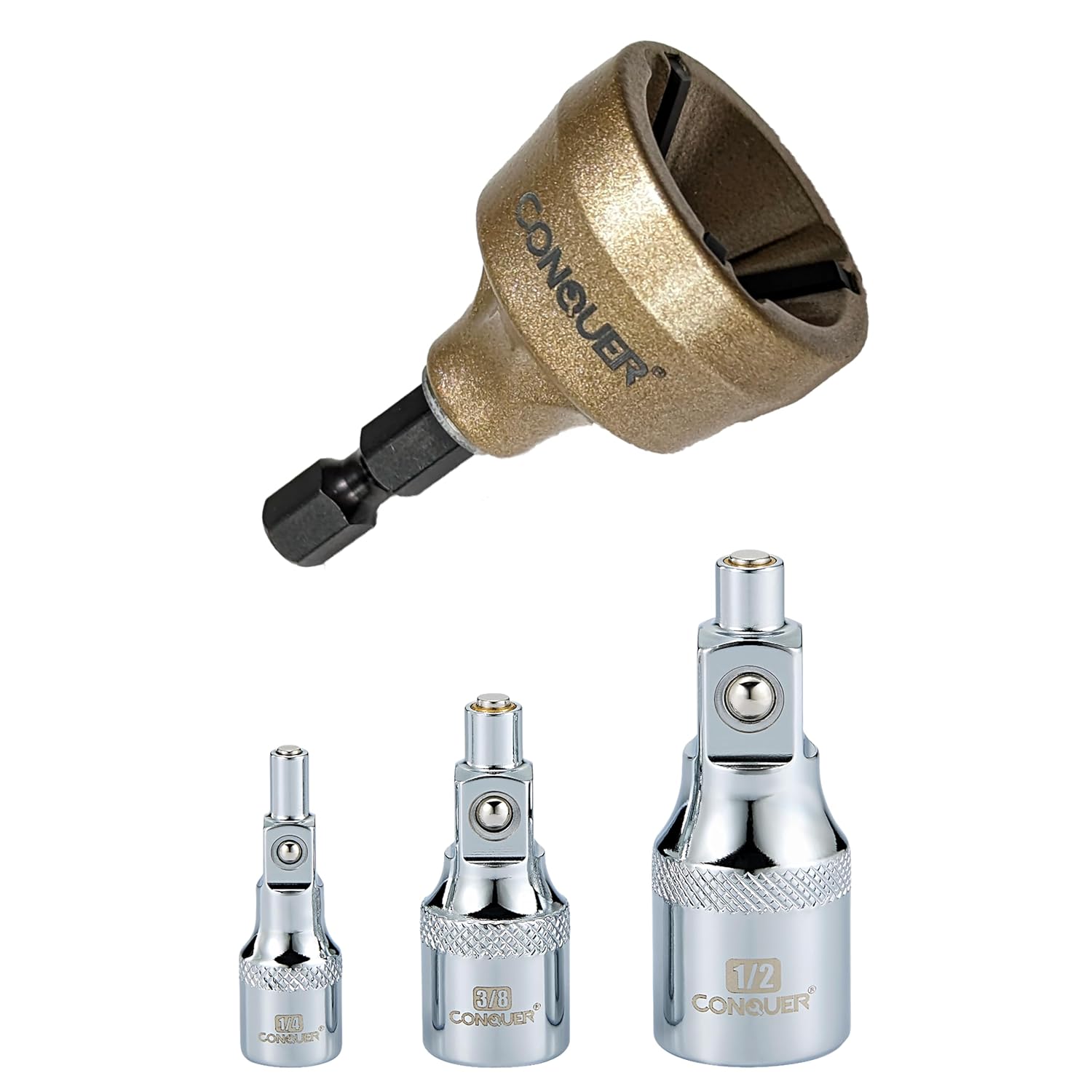 Conquer Tools Ultimate Precision Bundle Juego de herramientas de chaflán de desbarbado con hoja de tungsteno premium y barra de extensión magnética