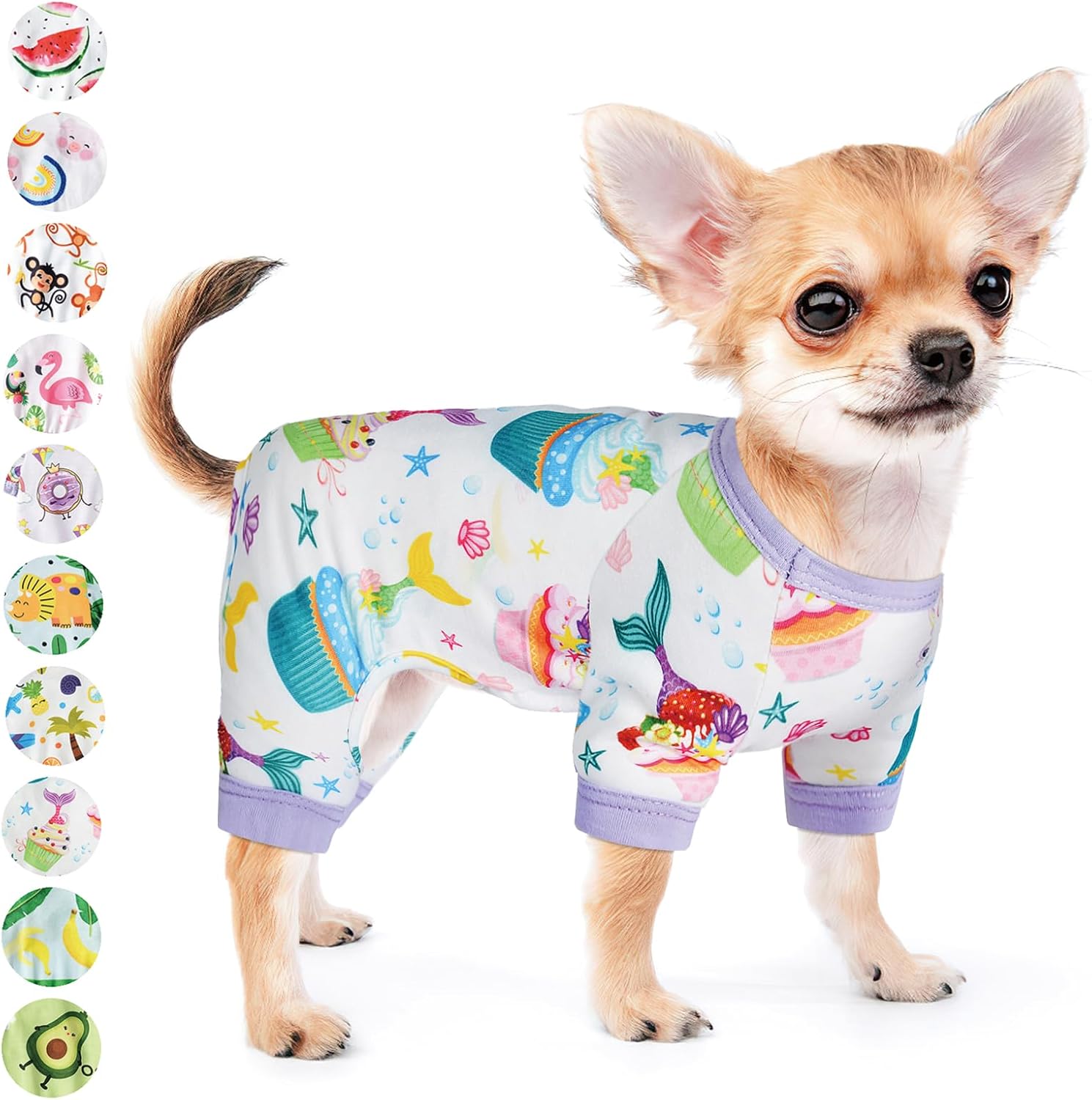 Pijamas para perros pequeños, hembra, cachorro, pijamas de verano para mascotas, para Chihuahua, Yorkie, taza de té, lindo material suave elástico,