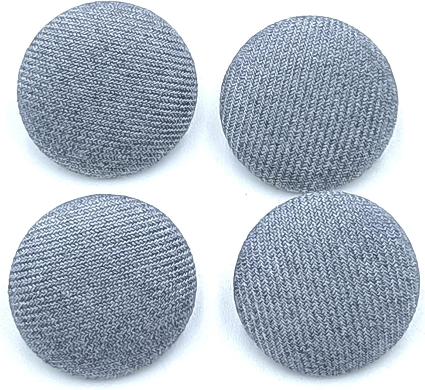 YOOGCORETT Botones redondos cubiertos de tela gris con botones de vástago de metal para coser manualidades, suministros hechos a mano, 0.787 in