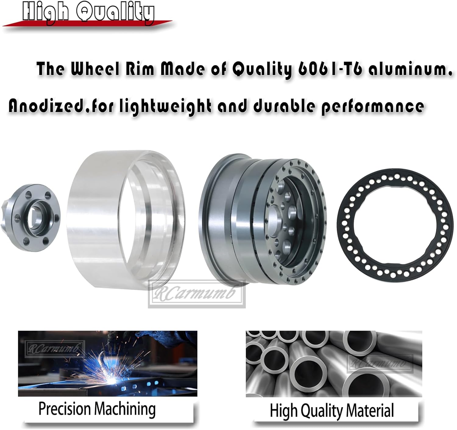 Rcarmumb Llanta de rueda de 1.9 pulgadas y neumáticos de rueda para 110 RC Crawler Axial SCX10 SCX10 II 90046 SCX10 III AXI03007 TRX4, 4 piezas de