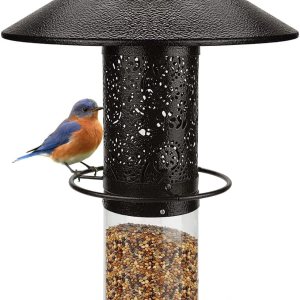 MIXXIDEA Comedero solar para pájaros silvestres, resistente al agua, alimentador de pájaros con energía solar, farol de jardín, comederos para MIXXIDEA Comedero solar para pájaros silvestres, resistente al agua, alimentador de pájaros con energía solar, farol de jardín, comederos para