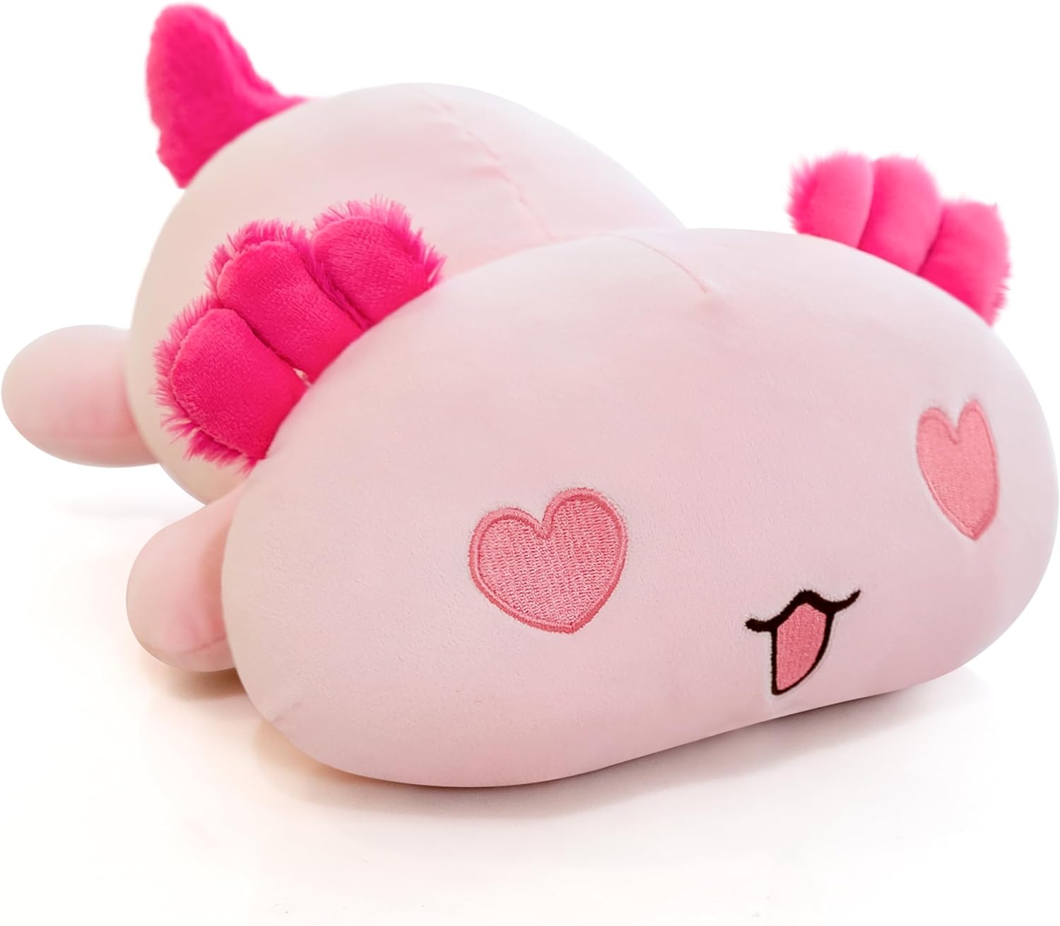 Linda almohada de felpa de ajolote, animales de peluche de salamandra, suave kawaii, juguete de peluche de ajolote, regalo para decoración de niñas