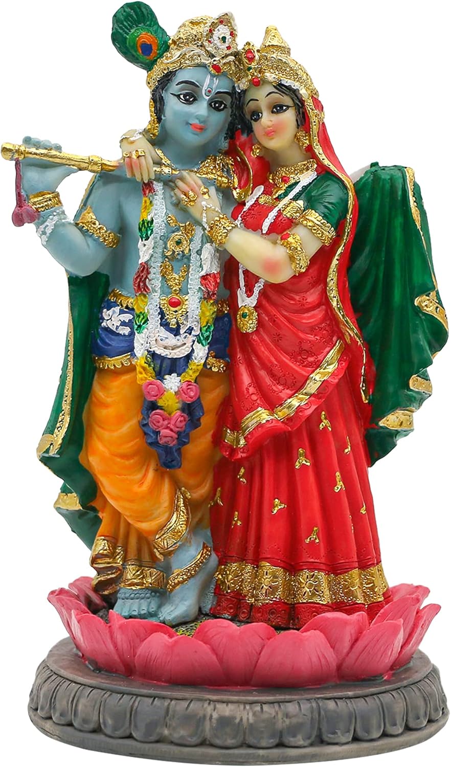 alikiki Estatua de Dios indio Radha Krishna  5.7 pulgadas de alto, diosa hindú Radha y Dios Krishna escultura India Murti, artículo para el hogar,