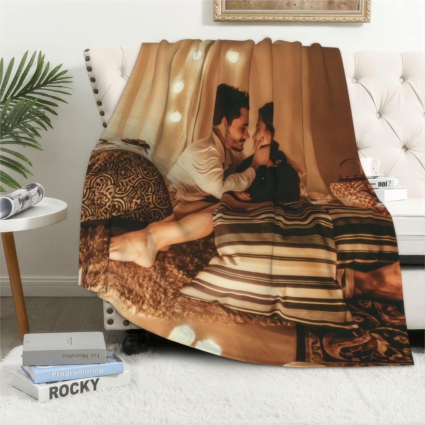 WNNNS Manta personalizada con 1 foto personalizada para San Valentín, cumpleaños, regalos personalizados para el día de San Valentín para pareja,