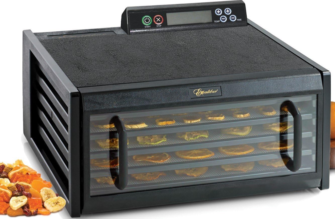 Excalibur 3548CDB – Deshidratador eléctrico de alimentos con termostato ajustable y temporizador digital de 48 horas de secado más rápido y