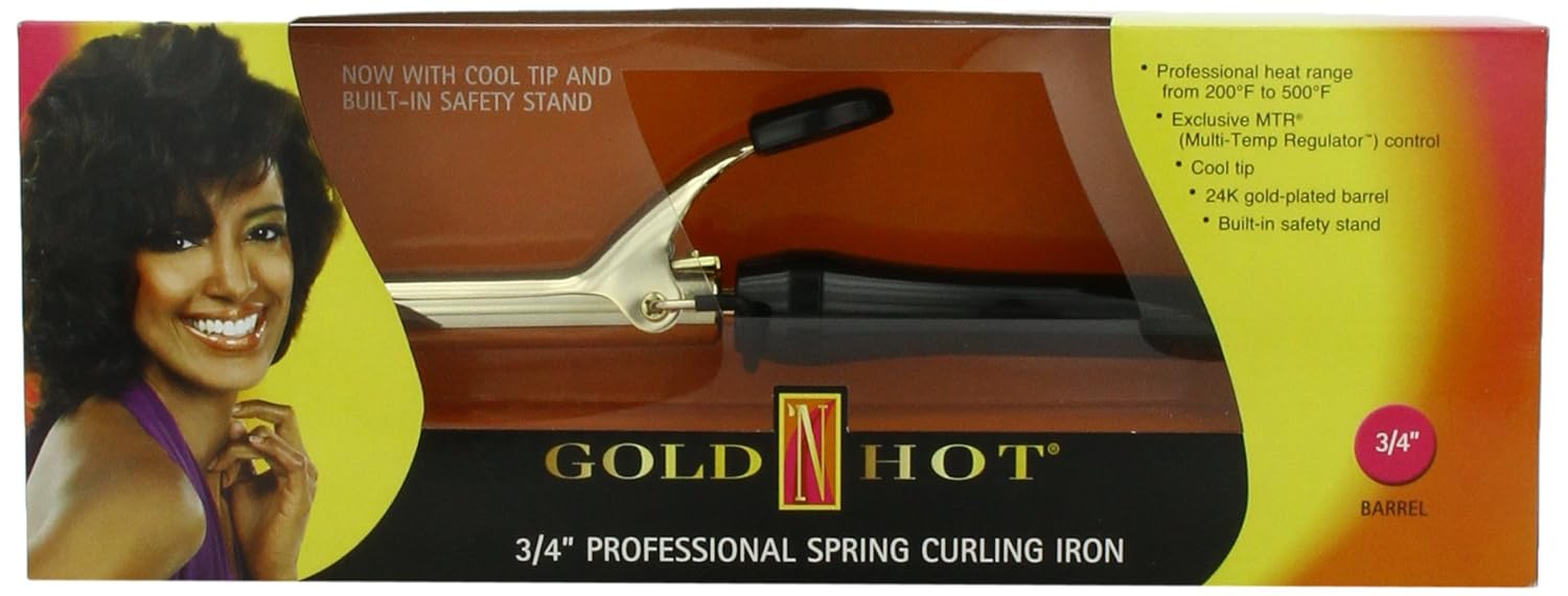 Oro ‘n caliente Professional spring-grip Curling Iron, 34inch por Oro N Hot