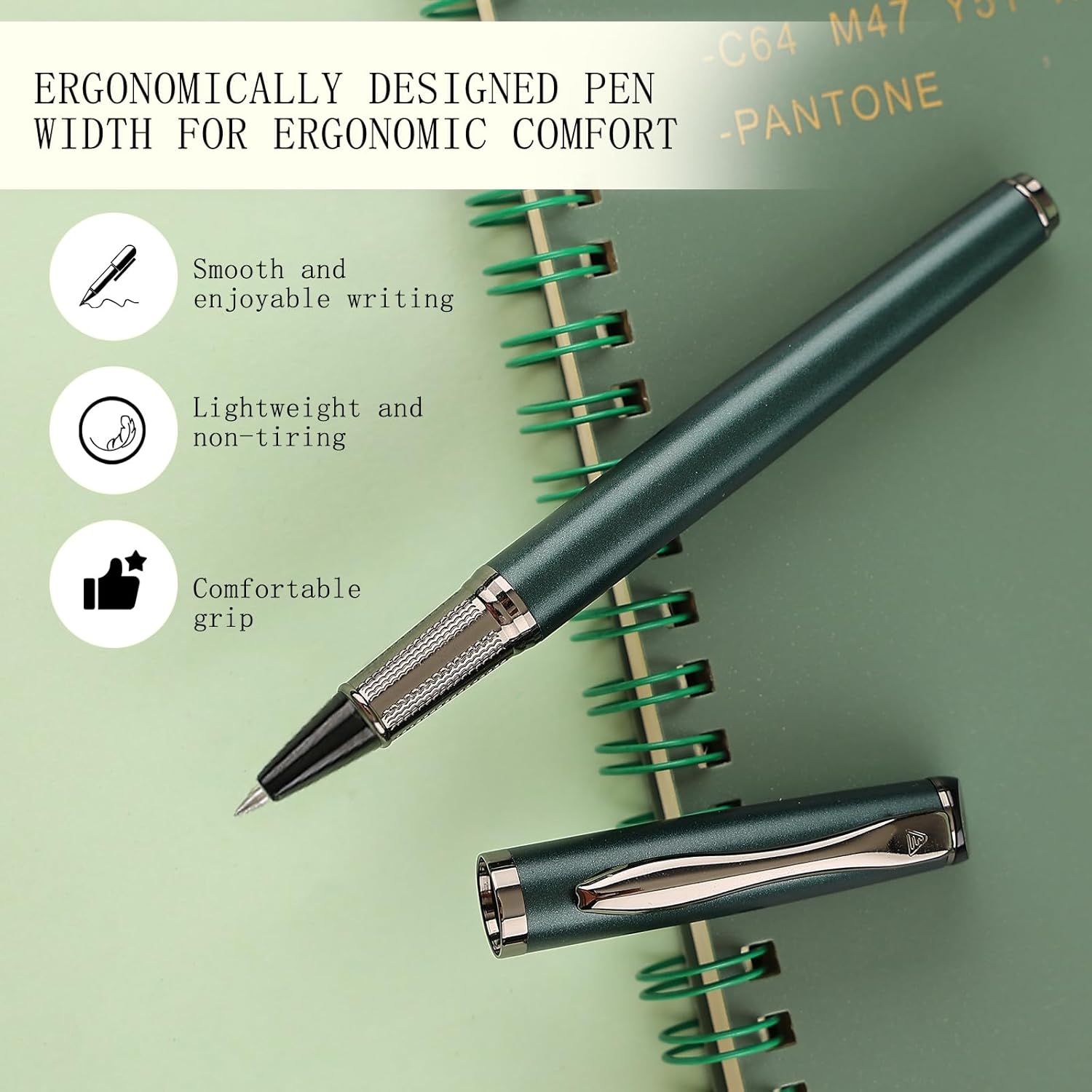 Zalantan Bolígrafo de tinta líquida, bolígrafo de lujo, bonito bolígrafo de metal, escritura suave, diseño elegante, escritura sin esfuerzo,