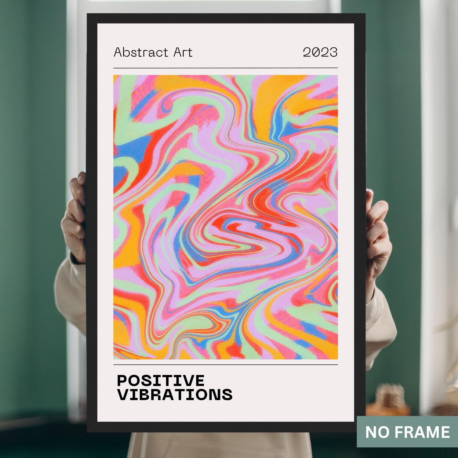 Positive Energy Poster, Colorful Aura Poster, Positive Aura Gradient Wall Art, Positive Energy Art, Retro Gradient Print, Aesthetic Wall Decor,