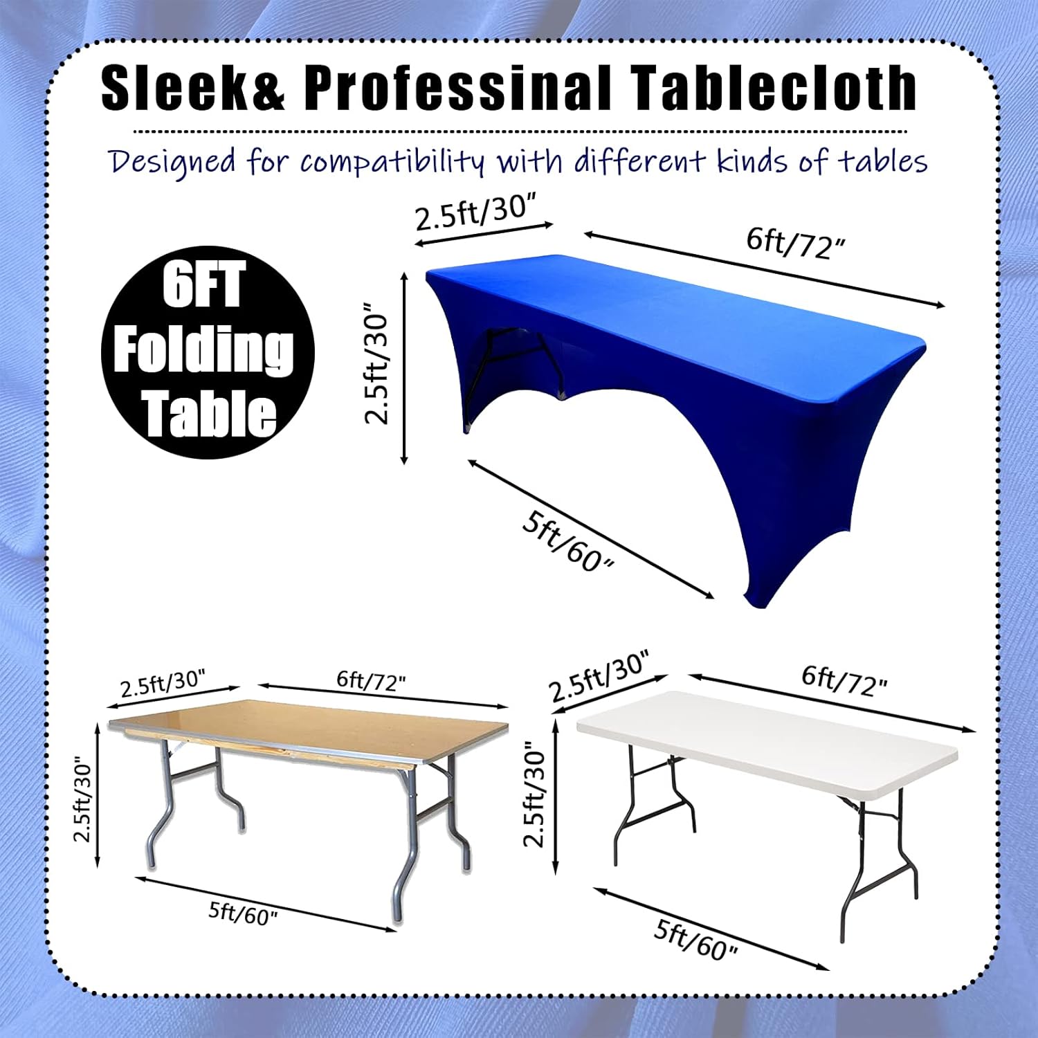 Funda de mesa ajustable para mesa de 6 pies, fundas de mesa de masaje de elastano de 6 pies, manteles elásticos, ropa de mesa elástica con espalda
