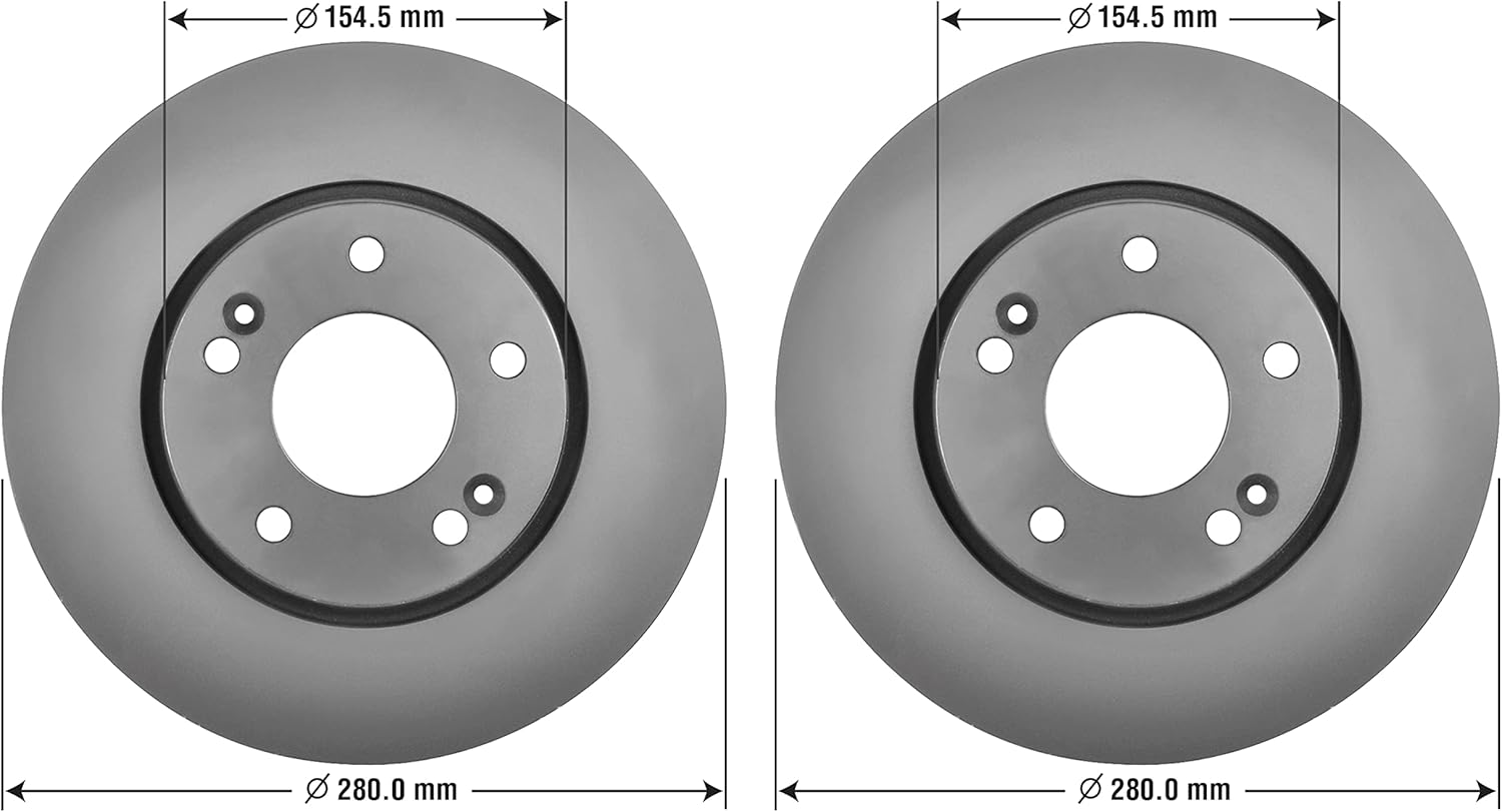 Goodyear Frenos 2x-2138046GY  Juego de dos (2) rotores de freno delanteros con revestimiento antiOx para Kia Forte 13-10, Forte Koup 13-10, Forte5
