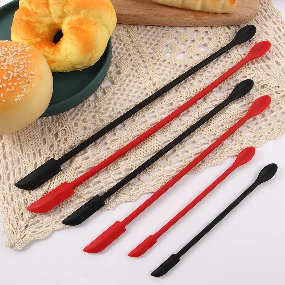 6pcs Mini Espátulas de Silicona Suave Raspadores de Alimentos Herramientas de Pastel de Maquillaje Espátula Accesorios de Cocina Cosméticos