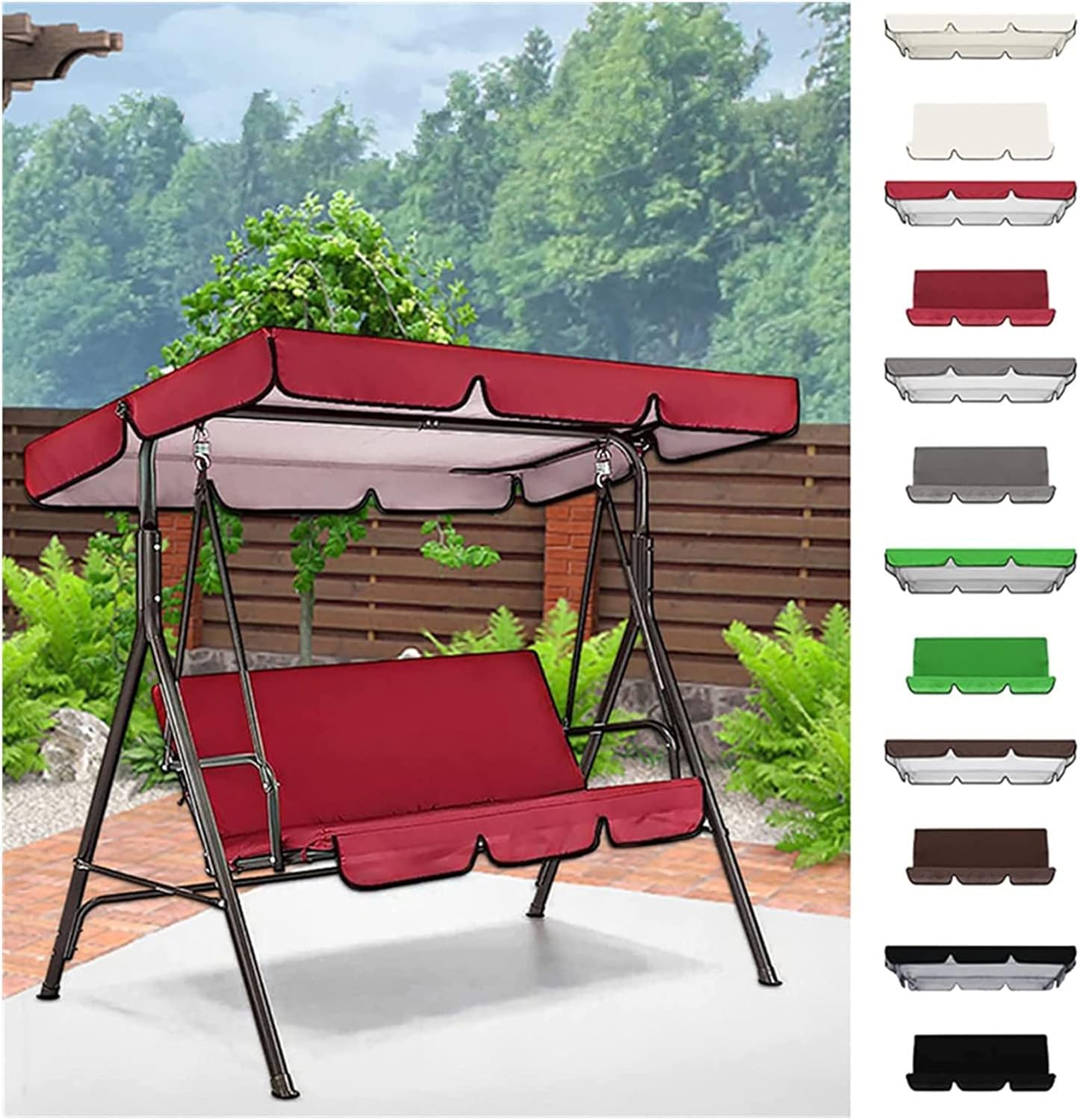 YUUAND Juego de toldo de poliéster con funda de cojín de asiento  Cubierta de toldo de poliéster impermeable con bloqueo UV para patio al aire