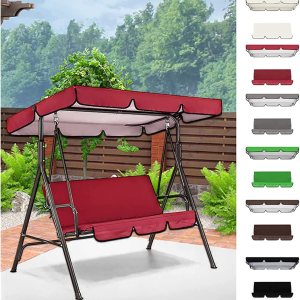 YUUAND Juego de toldo de poliéster con funda de cojín de asiento  Cubierta de toldo de poliéster impermeable con bloqueo UV para patio al aire YUUAND Juego de toldo de poliéster con funda de cojín de asiento  Cubierta de toldo de poliéster impermeable con bloqueo UV para patio al aire