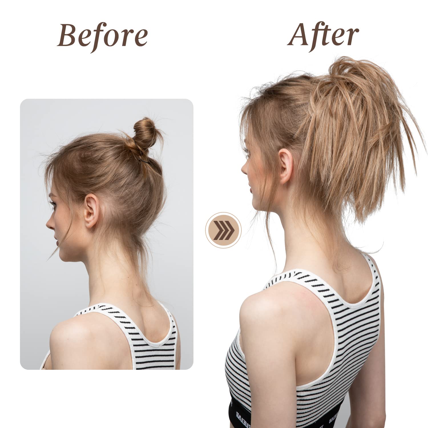 CJL HAIR Tousled Updo – Extensiones de cabello sintético sintético para mujeres y niñas (marrón claro)