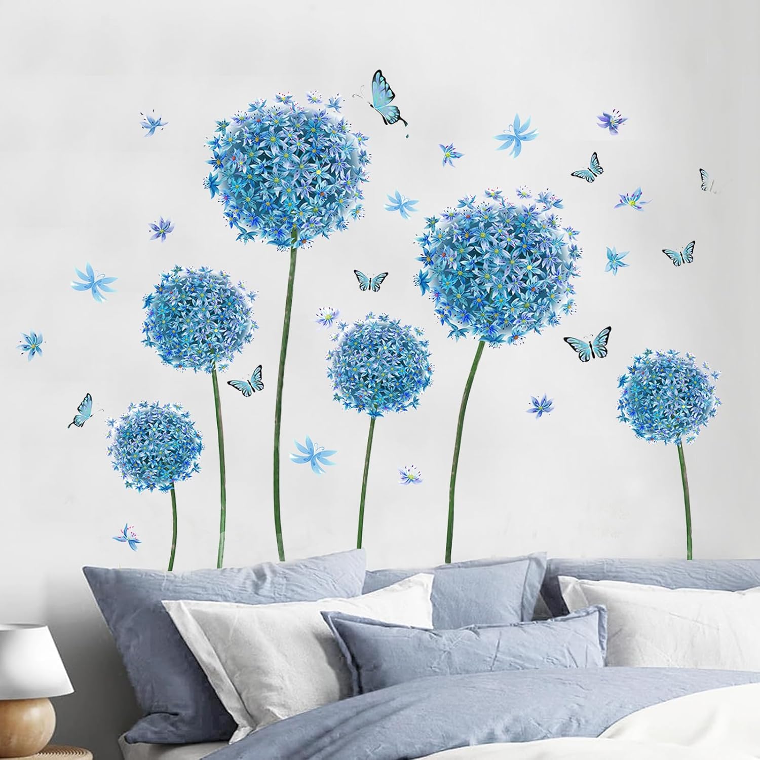 Calcomanías de pared de flores, calcomanías de pared florales extraíbles para despegar y pegar, calcomanías de pared de flores extraíbles,